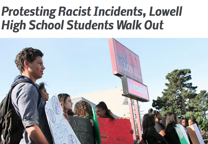Protesting Racist Incidents, Lowell High School Students Walk Out